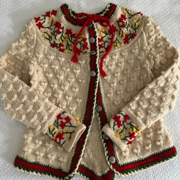 Sweaters - Vintage handknit Austrian wool cardigan